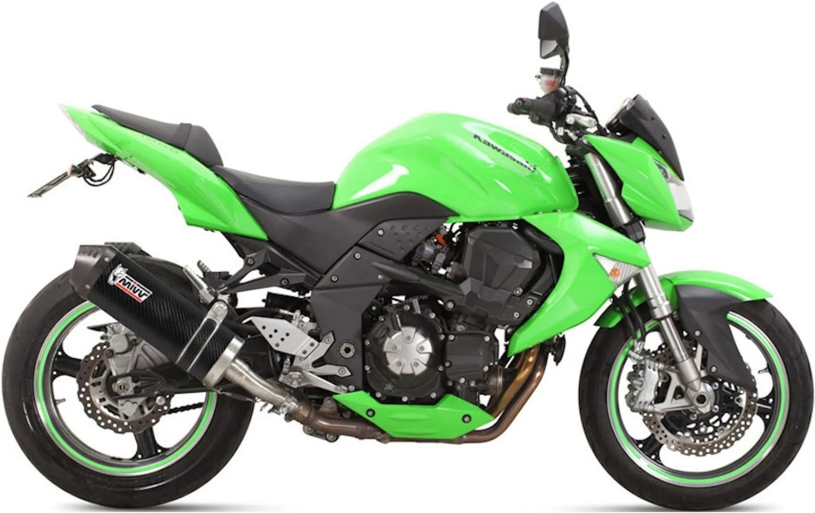 Doppio Terminale Di Scarico Con Omologazione Suono Oval Carbonio Carbonio - Mivv Compatibile Con Kawasaki Z 1000 (2007-2009)