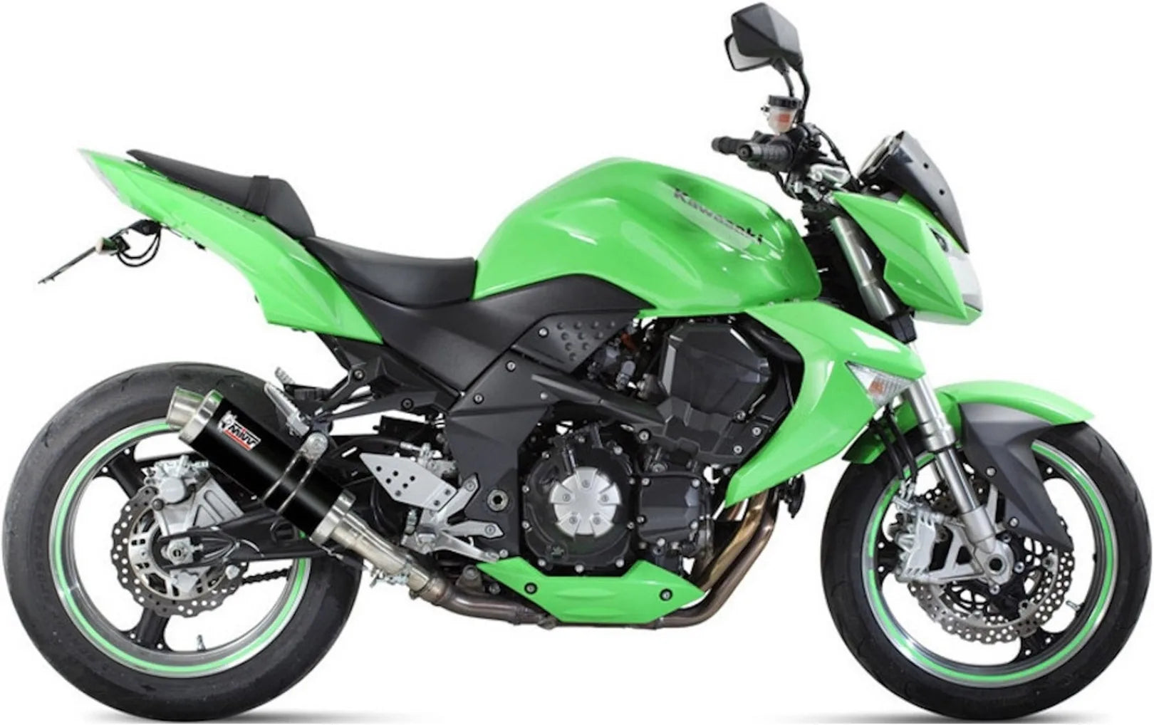 Doppio Terminale Di Scarico Con Omologazione Suono Gp Inox Nero - Mivv Compatibile Con Kawasaki Z 1000 (2007-2009)