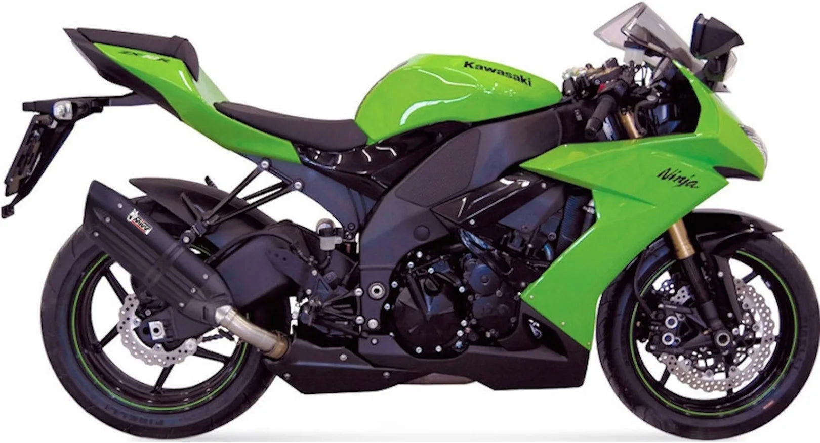 Terminale Di Scarico Con Omologazione Suono Suono Inox Nero Carbonio - Mivv Compatibile Con Kawasaki Zx-10R (2008-2010)