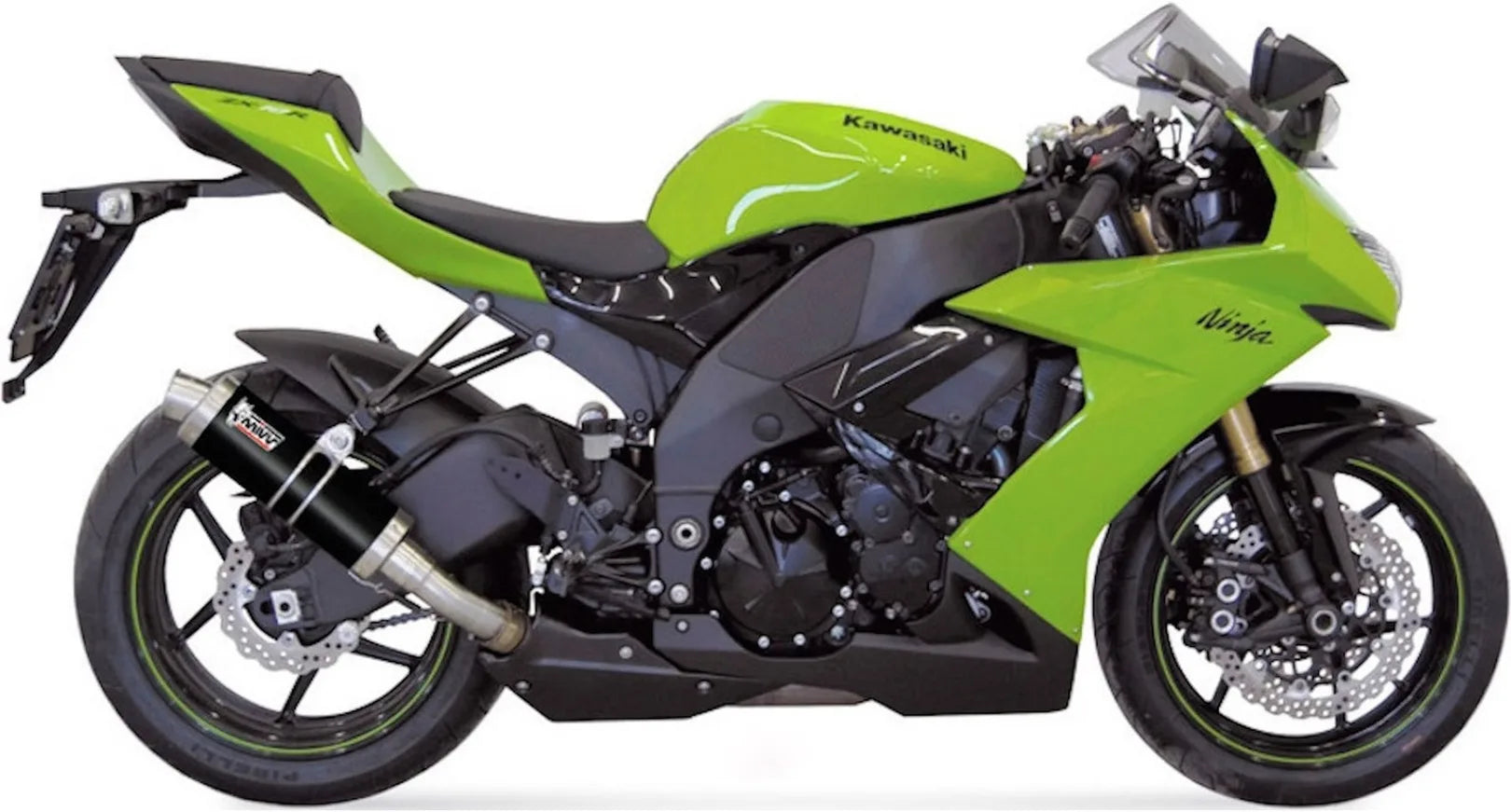 Terminale Di Scarico Con Omologazione Suono Gp Inox Nero - Mivv Compatibile Con Kawasaki Zx-10R (2008-2010)