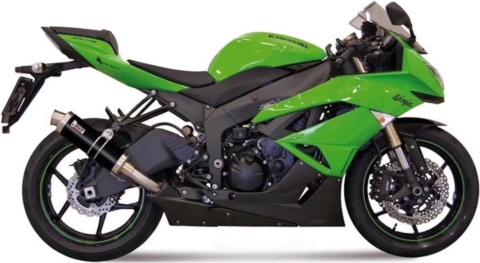 Terminale Di Scarico Con Omologazione Suono Gp Inox Nero - Mivv Compatibile Con Kawasaki Zx 6R 636 (2013-2016)