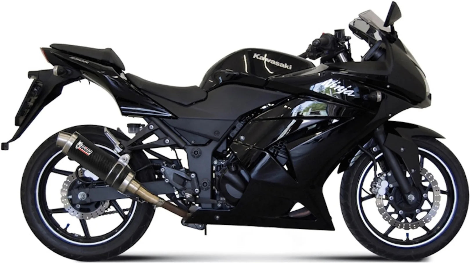 Terminale Di Scarico Con Omologazione Suono Gp Carbonio - Mivv Compatibile Con Kawasaki Ninja 250 R (2008-2013)