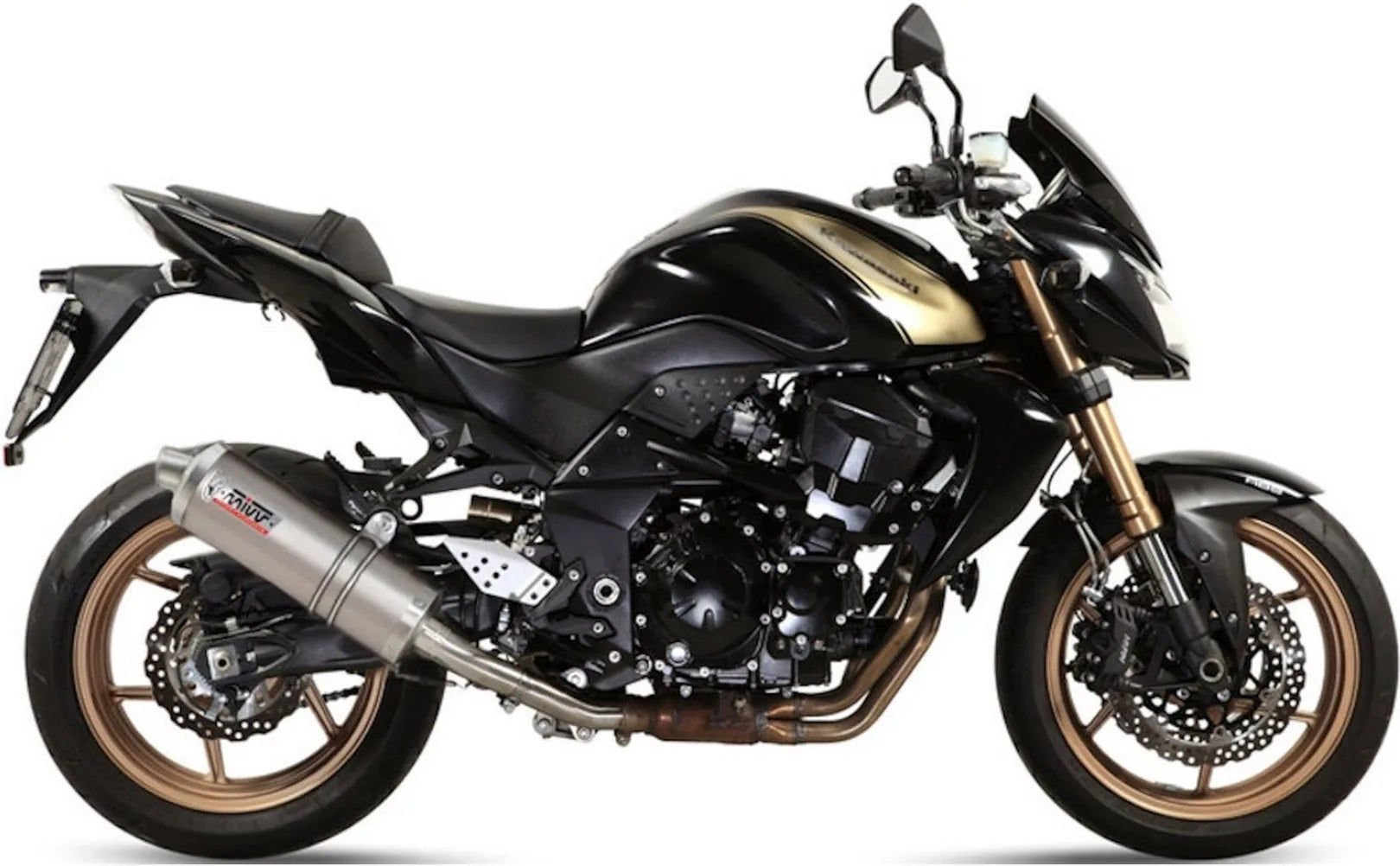 Terminale Di Scarico Catalizzato E Con Omologazione Suono Oval Inox - Mivv Compatibile Con Kawasaki Z 750 R (2011-2014)