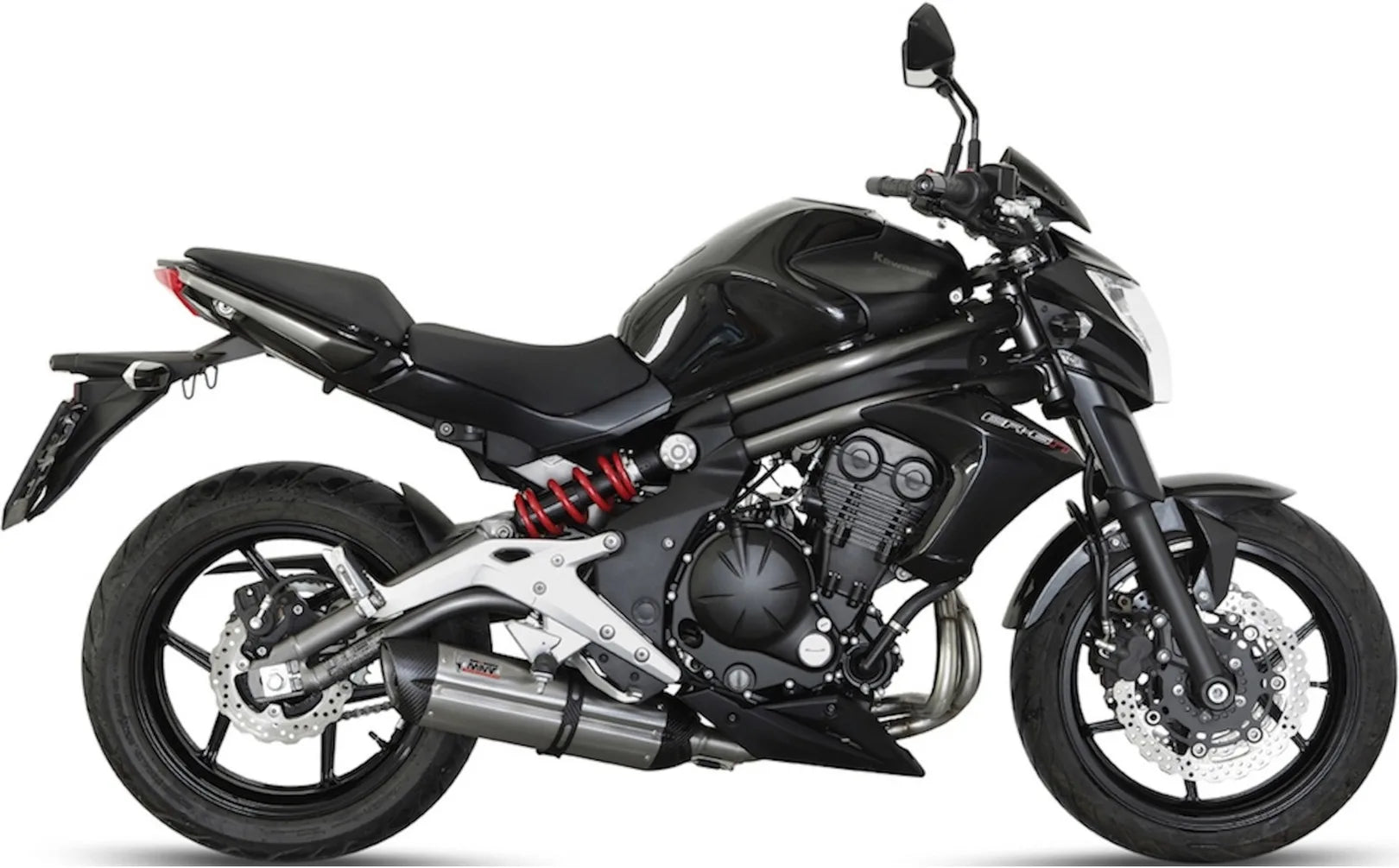 Impianto Di Scarico Completo Catalizzato E Con Omologazione Suono Suono Inox Carbonio - Mivv Compatibile Con Kawasaki Er-6 N (2012-2016)