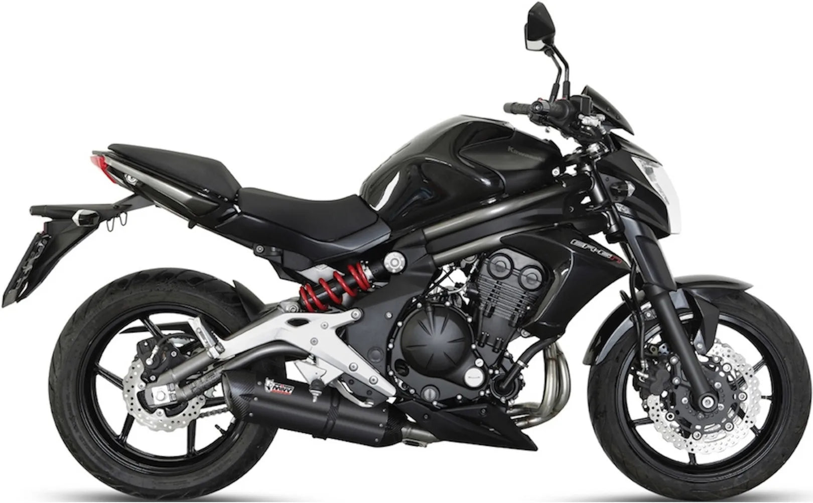 Impianto Di Scarico Completo Catalizzato E Con Omologazione Suono Suono Inox Nero Carbonio - Mivv Compatibile Con Kawasaki Er-6 F (2012-2016)