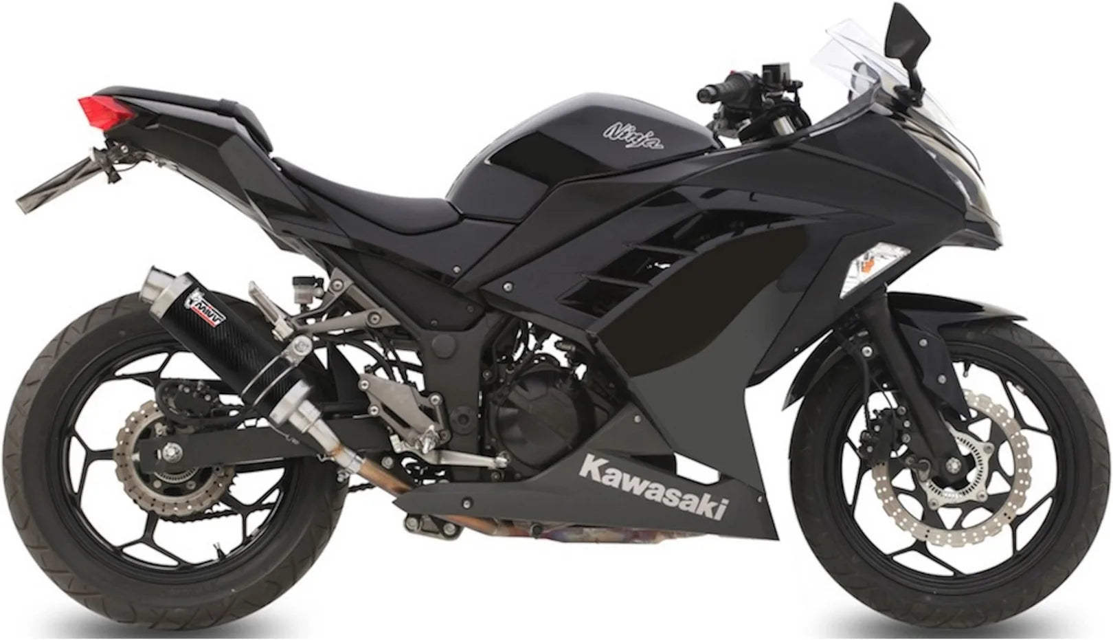 Terminale Di Scarico Con Omologazione Suono Gp Carbonio - Mivv Compatibile Con Kawasaki Z 300 (2015-2016)