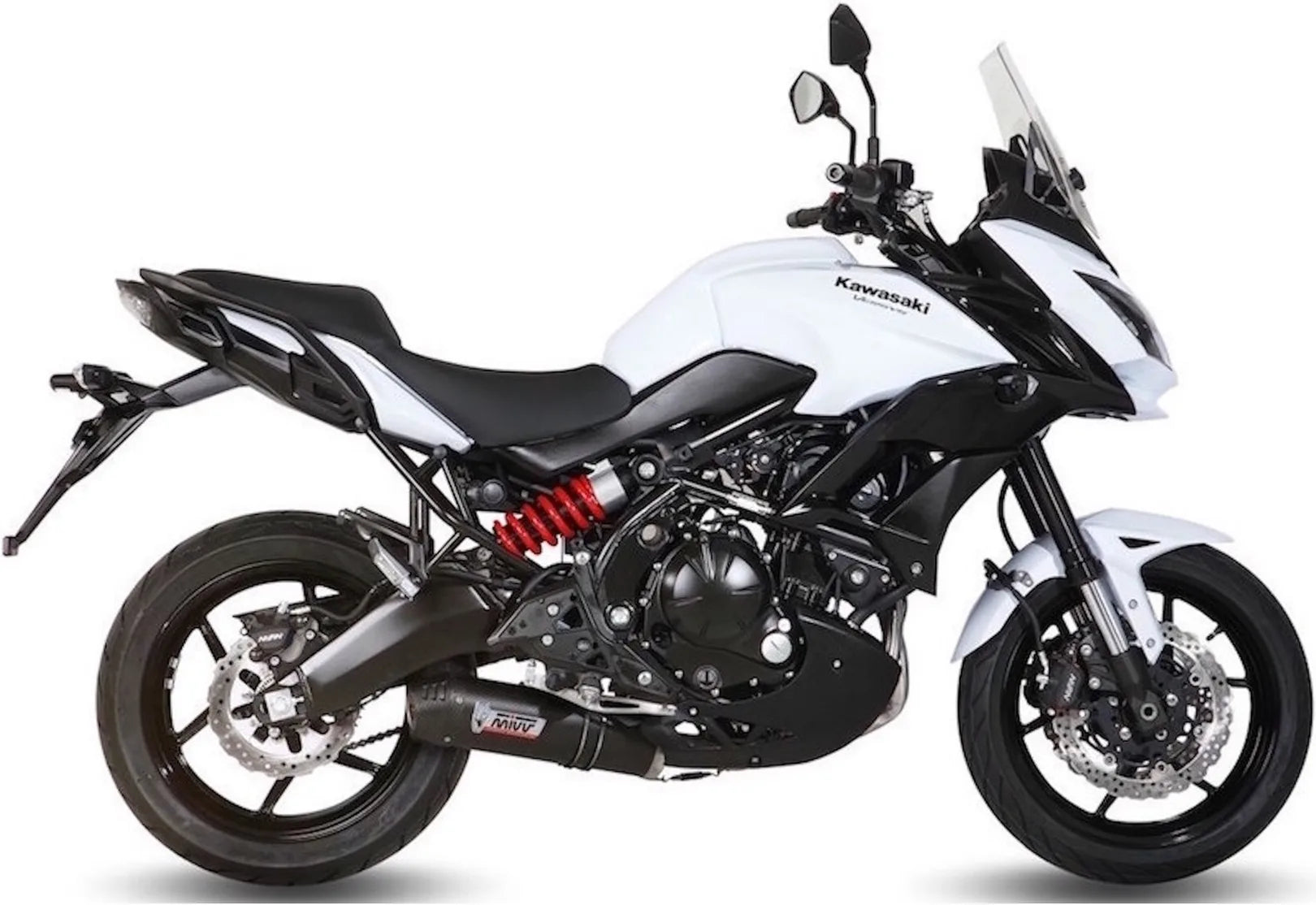 Impianto Di Scarico Completo Catalizzato E Con Omologazione Suono Oval Carbonio Carbonio - Mivv Compatibile Con Kawasaki Versys 650 (2015-2020)