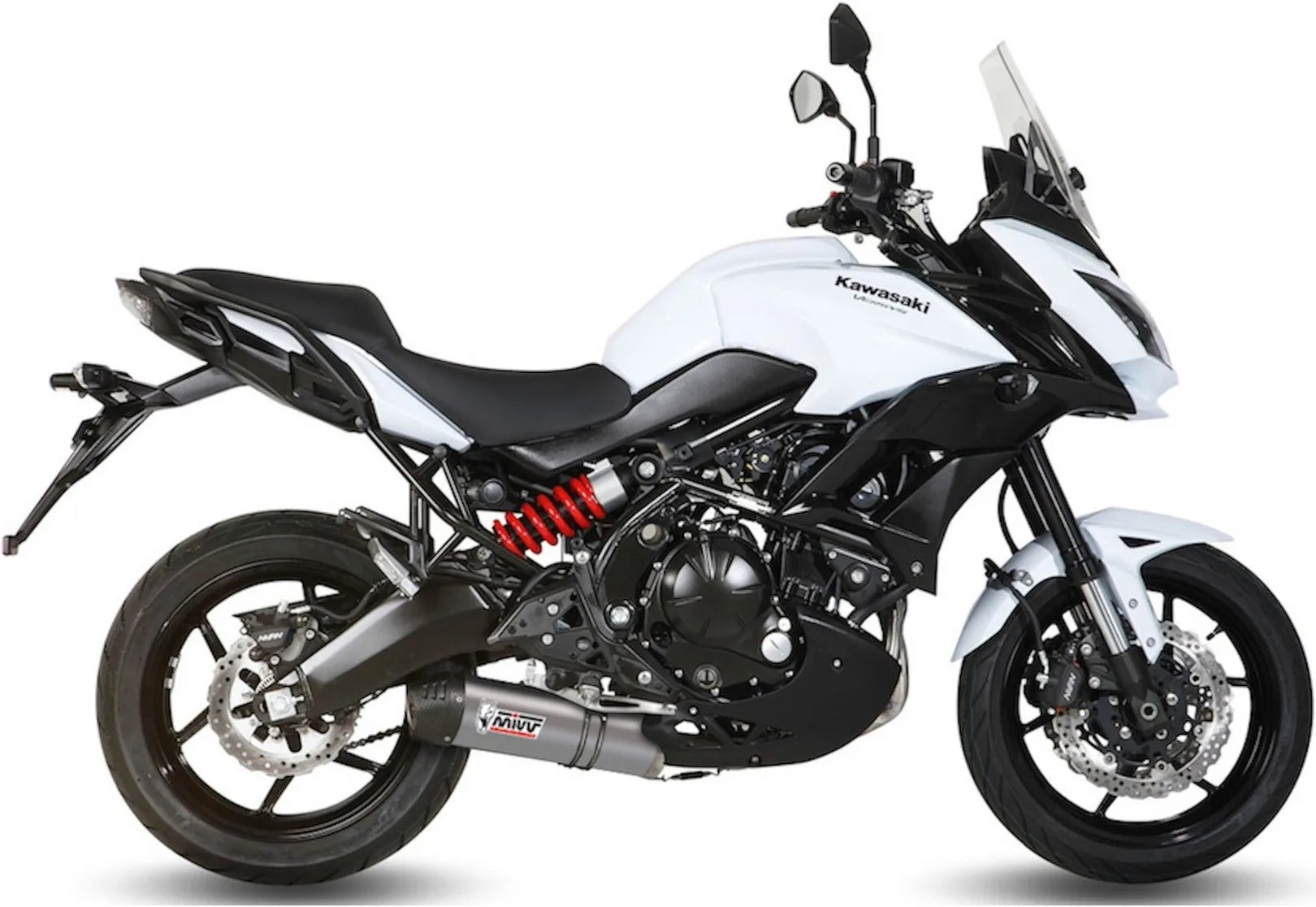 Impianto Di Scarico Completo Catalizzato E Con Omologazione Suono Oval Titanio Carbonio - Mivv Compatibile Con Kawasaki Versys 650 (2015-2020)
