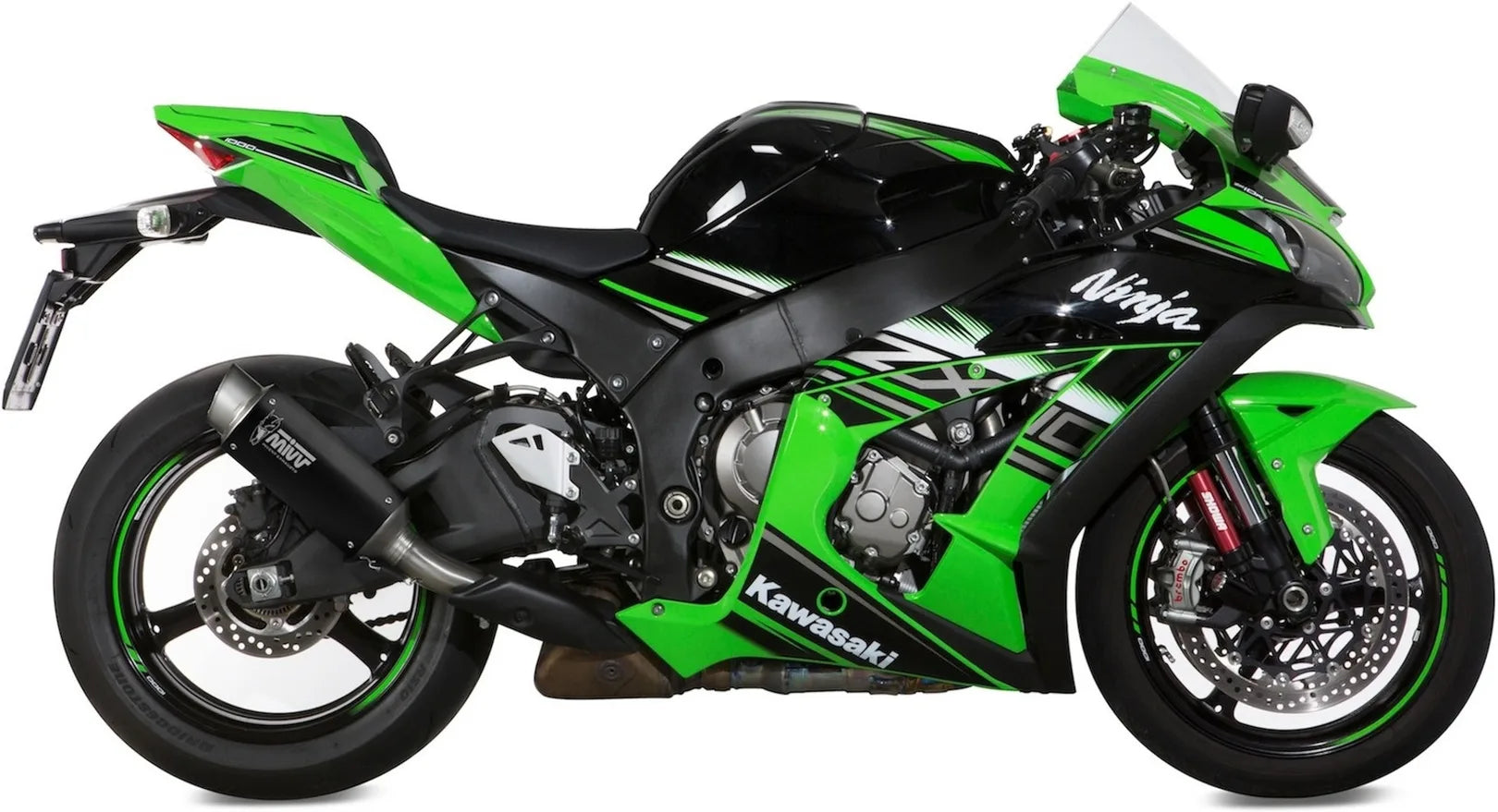 Terminale Di Scarico Con Omologazione Suono Gppro Inox Nero - Mivv Compatibile Con Kawasaki Zx-10R (2016-2024)