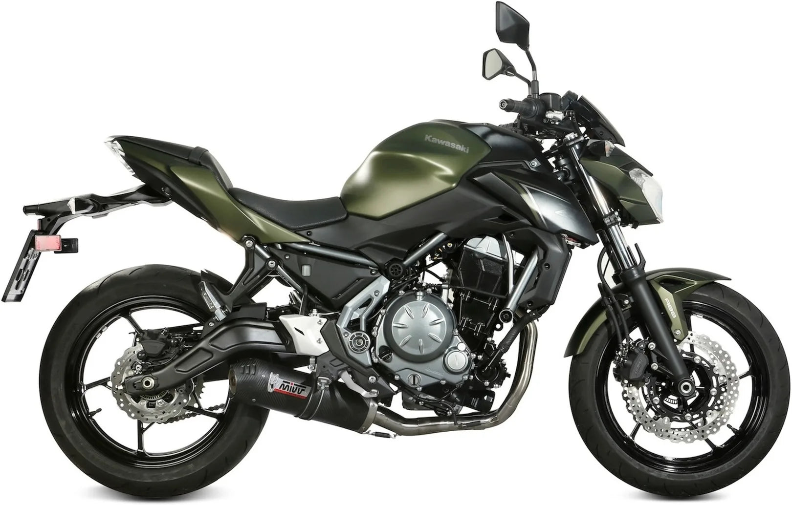 Impianto Di Scarico Completo Catalizzato E Con Omologazione Suono Oval Carbonio Carbonio - Mivv Compatibile Con Kawasaki Z 650 (2017-2023)
