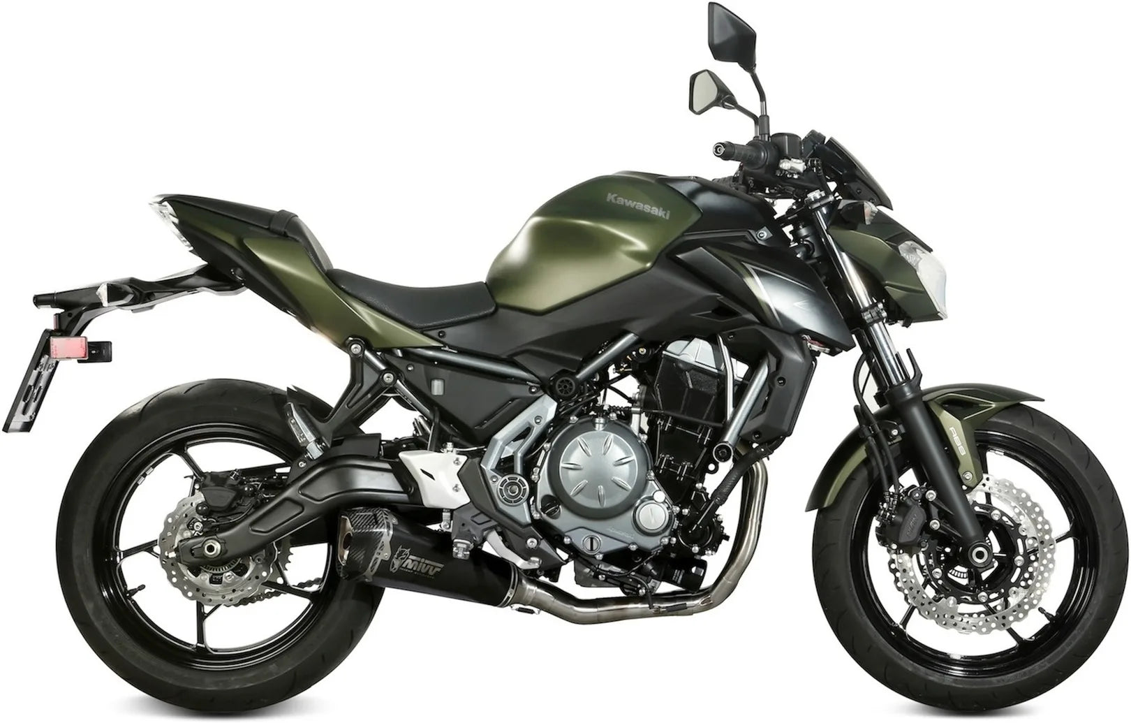 Impianto Di Scarico Completo Catalizzato E Con Omologazione Suono Delta Race Inox Nero Carbonio - Mivv Compatibile Con Kawasaki Z 650 (2017-2023)