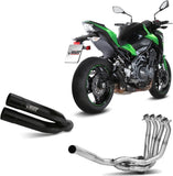 Impianto Di Scarico Completo Non Catalizzato E Con Omologazione Suono Double Gun Inox Nero - Mivv Compatibile Con Kawasaki Z 900 (2017-2024)