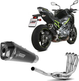 Impianto Di Scarico Completo Non Catalizzato E Con Omologazione Suono Delta Race Inox Nero Carbonio - Mivv Compatibile Con Kawasaki Z 900 (2017-2024)