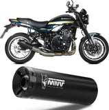 Terminale Di Scarico Con Omologazione Suono Hr-1 Inox Nero Carbonio - Mivv Compatibile Con Kawasaki Z 900 Rs (2018-2024)