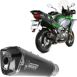 Terminale Di Scarico Con Omologazione Suono Delta Race Inox Nero Carbonio - Mivv Compatibile Con Kawasaki Versys 1000 (2019-2024)