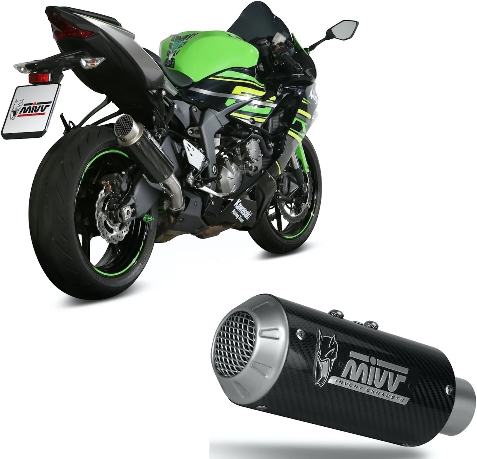 Terminale Di Scarico Non Catalizzato E Senza Omologazione Suono Mk3 Carbonio - Mivv Compatibile Con Kawasaki Zx 6R 636 (2019-2020)