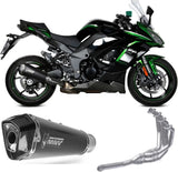 Impianto Di Scarico Completo Non Catalizzato E Con Omologazione Suono Delta Race Inox Nero Carbonio - Mivv Compatibile Con Kawasaki Ninja 1000 Sx (2020-2024)