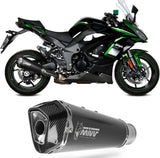 Terminale Di Scarico Con Omologazione Suono Delta Race Inox Nero Carbonio - Mivv Compatibile Con Kawasaki Ninja 1000 Tourer (2020-2024)