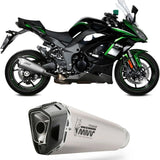 Terminale Di Scarico Con Omologazione Suono Delta Race Inox Carbonio - Mivv Compatibile Con Kawasaki Ninja 1000 Sx (2020-2024)