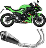Impianto Di Scarico Completo Catalizzato E Con Omologazione Suono Delta Race Inox Nero Carbonio - Mivv Compatibile Con Kawasaki Z 650 (2024)