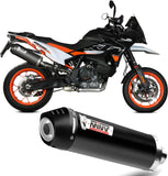 Terminale Di Scarico Con Omologazione Suono Oval Inox Nero Carbonio - Mivv Compatibile Con Ktm 890 Smt (2023-2024)
