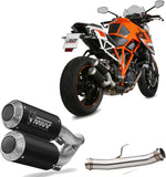 Doppio Terminale Di Scarico Non Catalizzato Con Omologazione Suono Mk3 Inox Nero - Mivv Compatibile Con Ktm Duke 1290 (2014-2019)