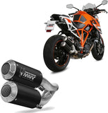 Dual Exhaust System With Sound Certification Mk3 Steel Black - Mivv Compatible With Ktm Duke 1290 (2014-2019)