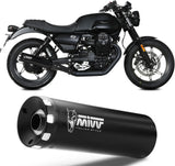 Doppio Terminale Di Scarico Non Catalizzato Con Omologazione Suono Hr-1 Inox Nero - Mivv Compatibile Con Moto Guzzi V7 Stone (2021-2024)