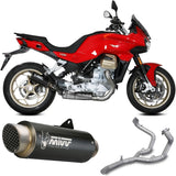 Impianto Di Scarico Completo Non Catalizzato E Con Omologazione Suono Gppro Carbonio - Mivv Compatibile Con Moto Guzzi V 100 Mandello 1000 (2022-2024)