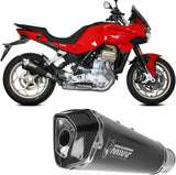 Terminale Di Scarico Con Omologazione Suono Delta Race Inox Nero Carbonio - Mivv Compatibile Con Moto Guzzi V 100 Mandello 1000 (2022-2024)
