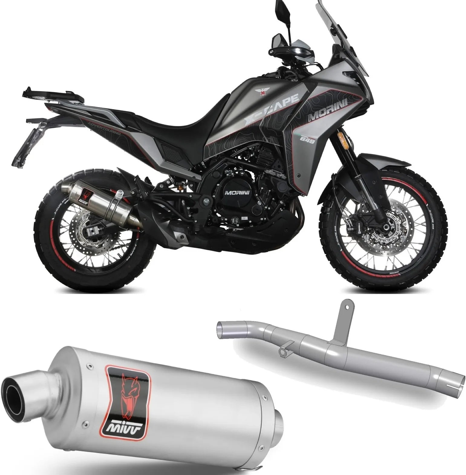 Terminale Di Scarico Non Catalizzato E Con Omologazione Suono Dakar Inox - Mivv Compatibile Con Moto Morini X-Cape 649 (2021-2024)