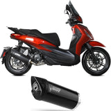 Terminale Di Scarico Non Catalizzato E Con Omologazione Suono Mover Inox Nero - Mivv Compatibile Con Piaggio Beverly 400 (2021-2024)