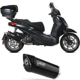 Terminale Di Scarico Catalizzato E Con Omologazione Suono Mover Inox Nero - Mivv Compatibile Con Piaggio Beverly 300 (2021-2024)