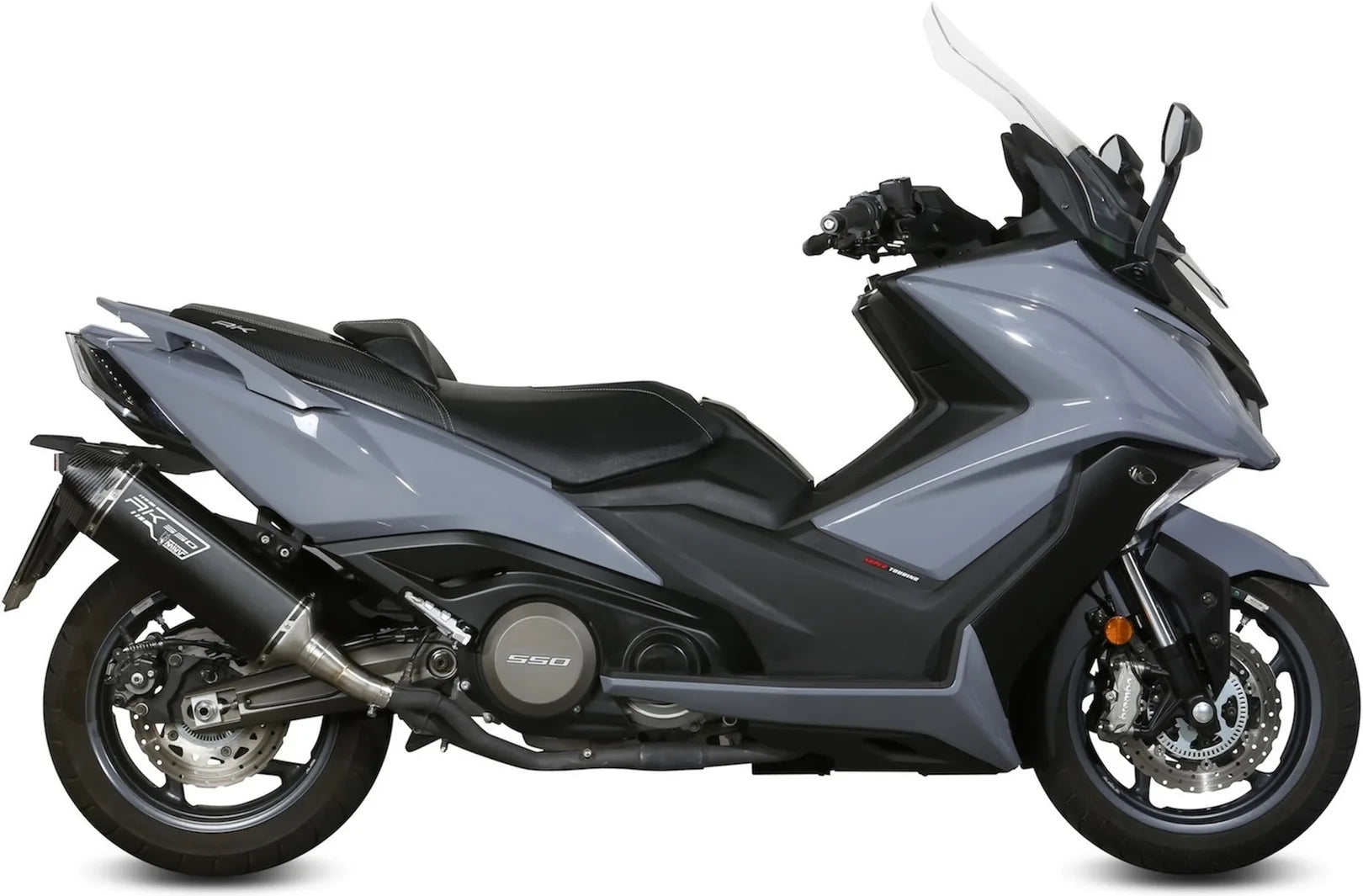 Terminale Di Scarico Catalizzato E Con Omologazione Suono Speed Edge Inox Nero Carbonio - Mivv Compatibile Con Kymco Ak 550 (2017-2020)