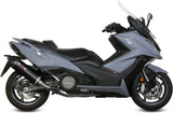 Terminale Di Scarico Catalizzato E Con Omologazione Suono Oval Inox Nero Carbonio - Mivv Compatibile Con Kymco Ak 550 (2017-2020)