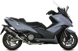 Impianto Di Scarico Completo Non Catalizzato E Con Omologazione Suono Speed Edge Inox Nero Carbonio - Mivv Compatibile Con Kymco Ak 550 (2017-2020)
