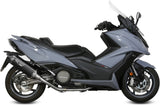 Complete Non-Catalytic Exhaust System With Sound Certification Speed Edge Steel Black Carbon - Mivv Compatible With Kymco Ak 550 (2017-2020)