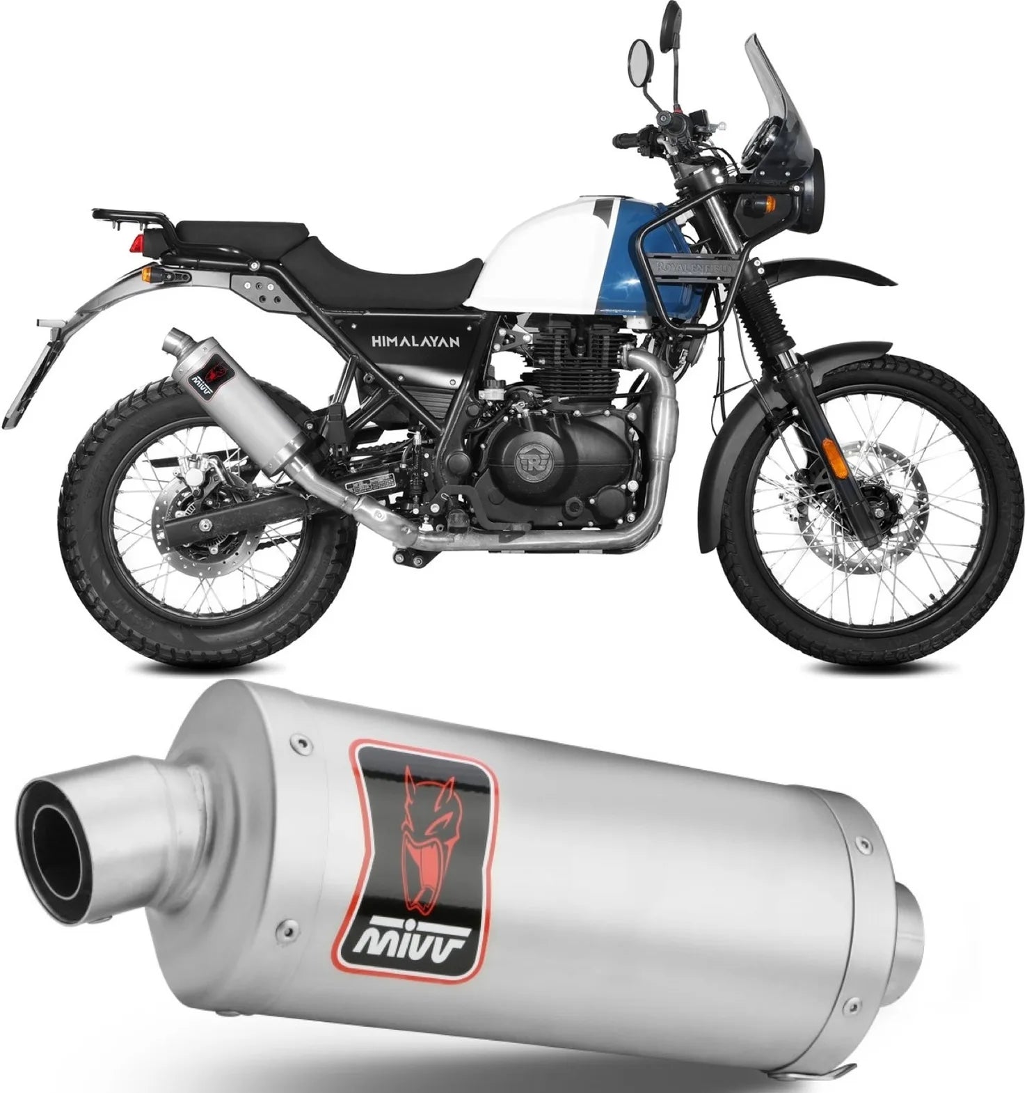 Terminale Di Scarico Catalizzato E Con Omologazione Suono Dakar Inox - Mivv Compatibile Con Royal Enfield Himalayan (2021-2023)