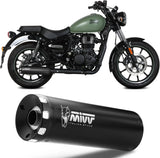 Terminale Di Scarico Con Omologazione Suono Hr-1 Inox Nero - Mivv Compatibile Con Royal Enfield Meteor 350 (2021-2024)