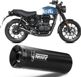 Terminale Di Scarico Con Omologazione Suono Hr-1 Inox Nero Carbonio - Mivv Compatibile Con Royal Enfield Hntr 350 (2022-2024)