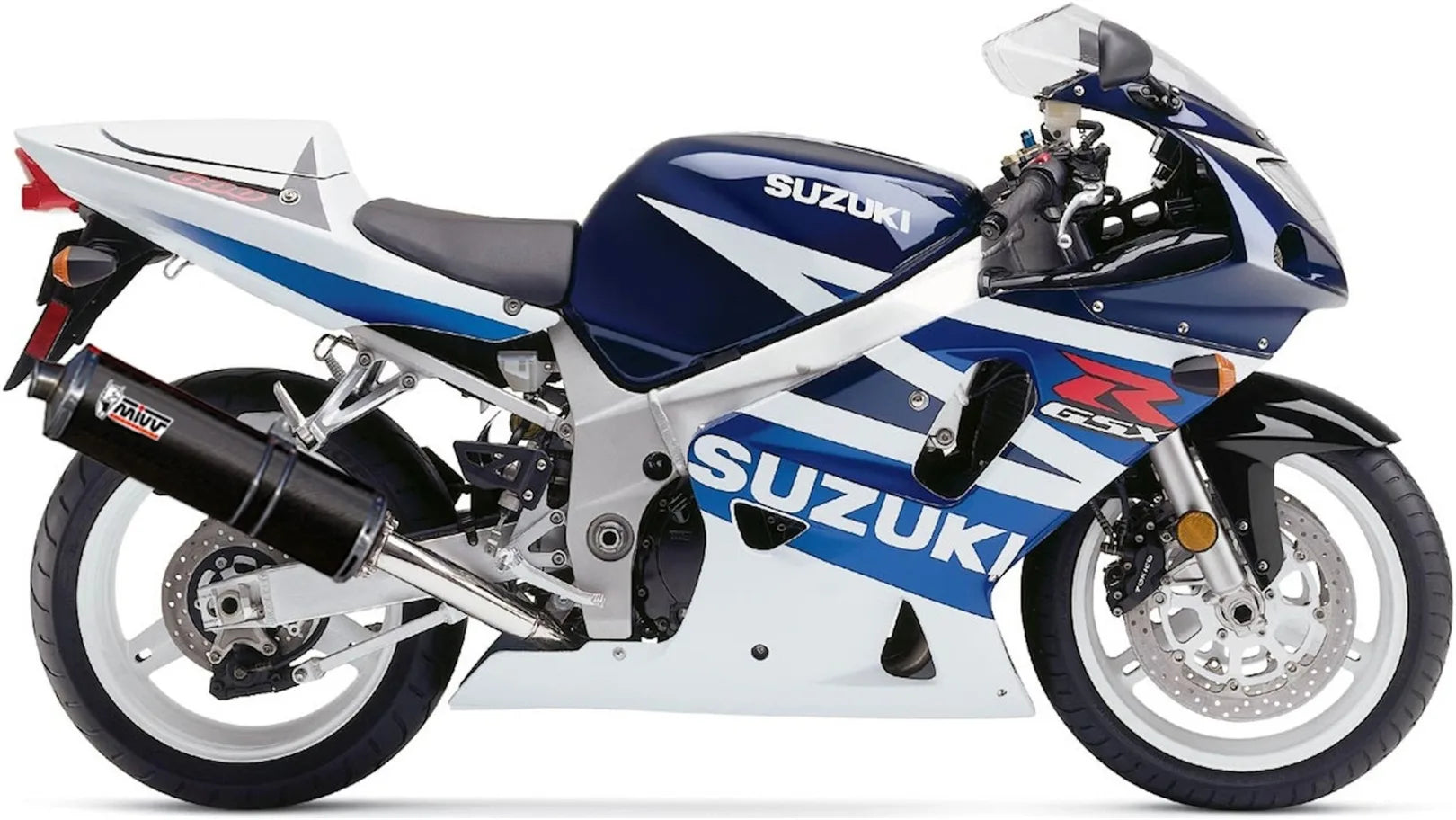 Terminale Di Scarico Con Omologazione Suono Oval Carbonio - Mivv Compatibile Con Suzuki Gsx-R 750 (1996-2000)