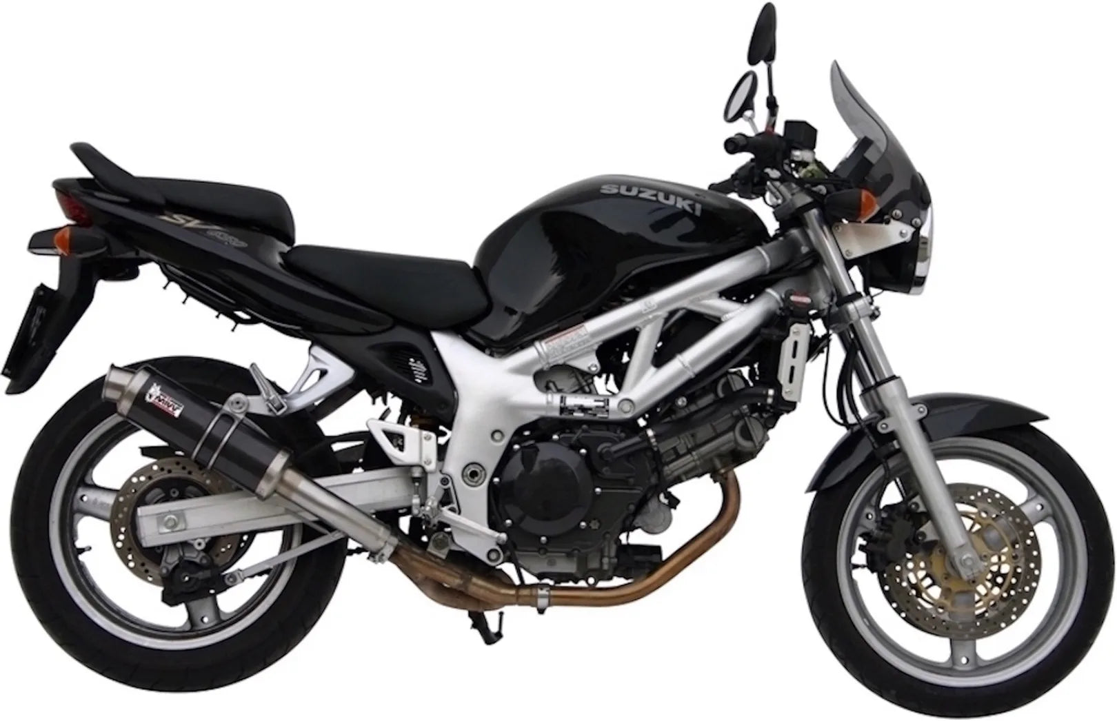 Terminale Di Scarico Con Omologazione Suono Gp Carbonio - Mivv Compatibile Con Suzuki Sv 650 (1999-2002)