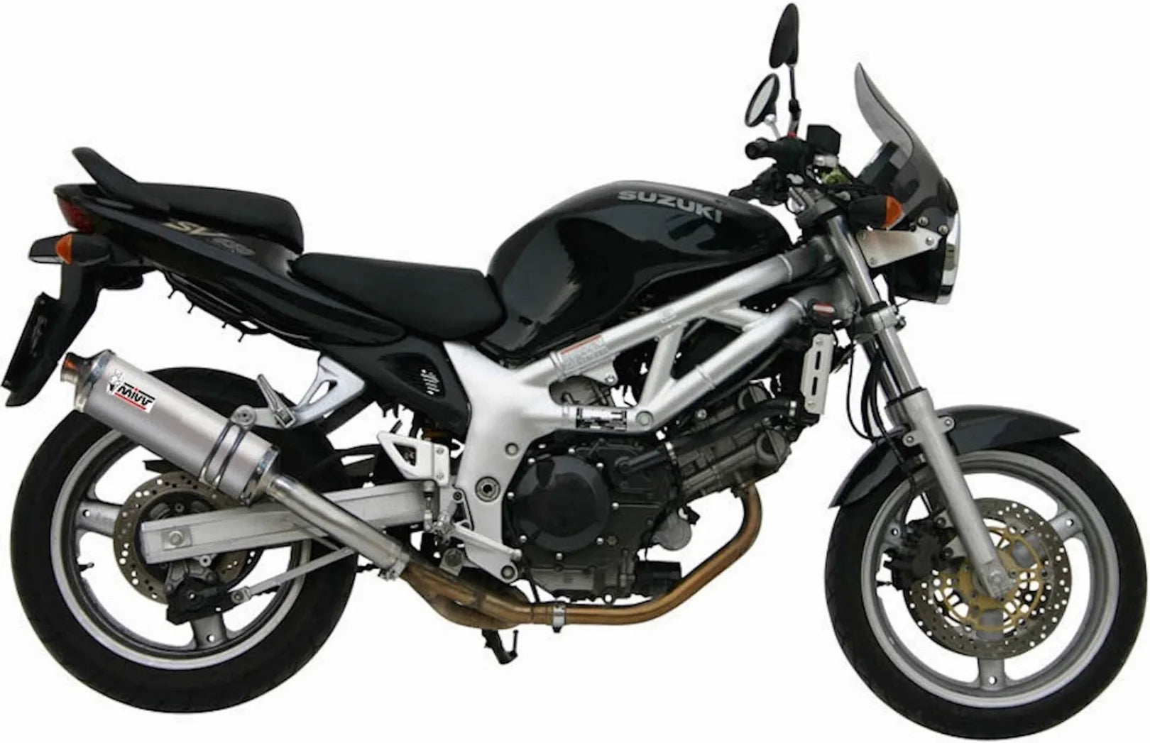Terminale Di Scarico Con Omologazione Suono Oval Inox - Mivv Compatibile Con Suzuki Sv 650 (1999-2002)