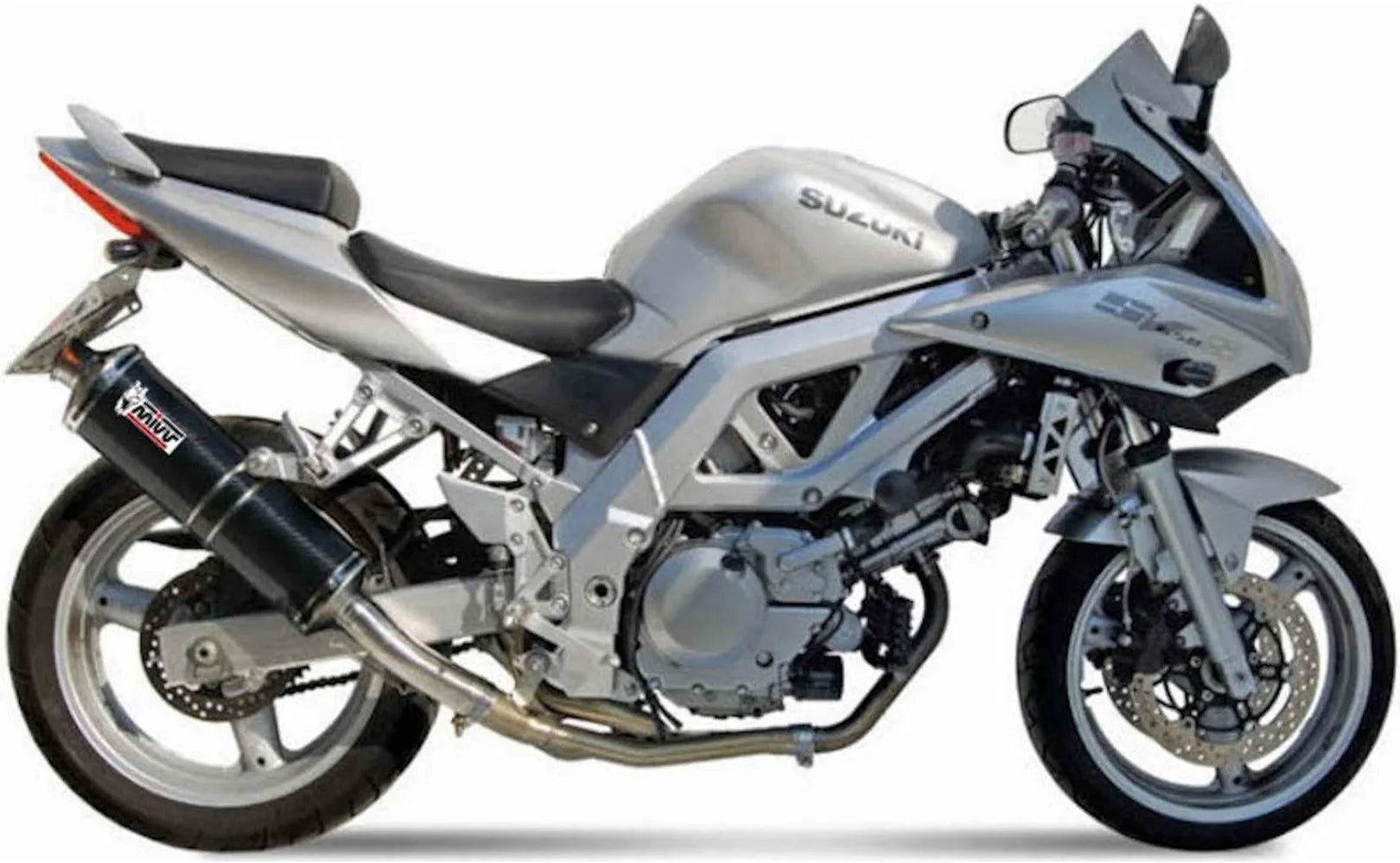 Terminale Di Scarico Catalizzato E Con Omologazione Suono Oval Carbonio - Mivv Compatibile Con Suzuki Sv 650 (2003)