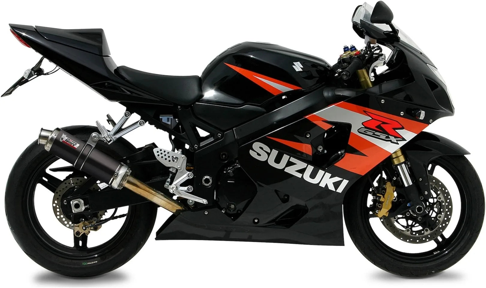 Terminale Di Scarico Con Omologazione Suono Gp Inox Nero - Mivv Compatibile Con Suzuki Gsx-R 750 (2004-2005)