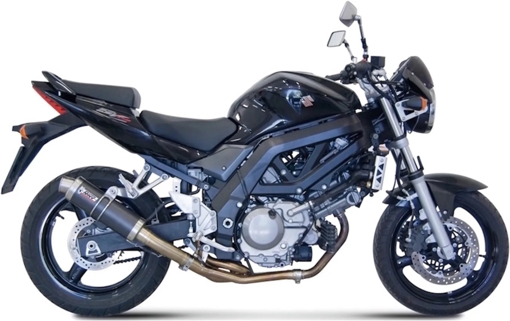 Terminale Di Scarico Catalizzato E Con Omologazione Suono Gp Carbonio - Mivv Compatibile Con Suzuki Sv 650 (2004-2015)