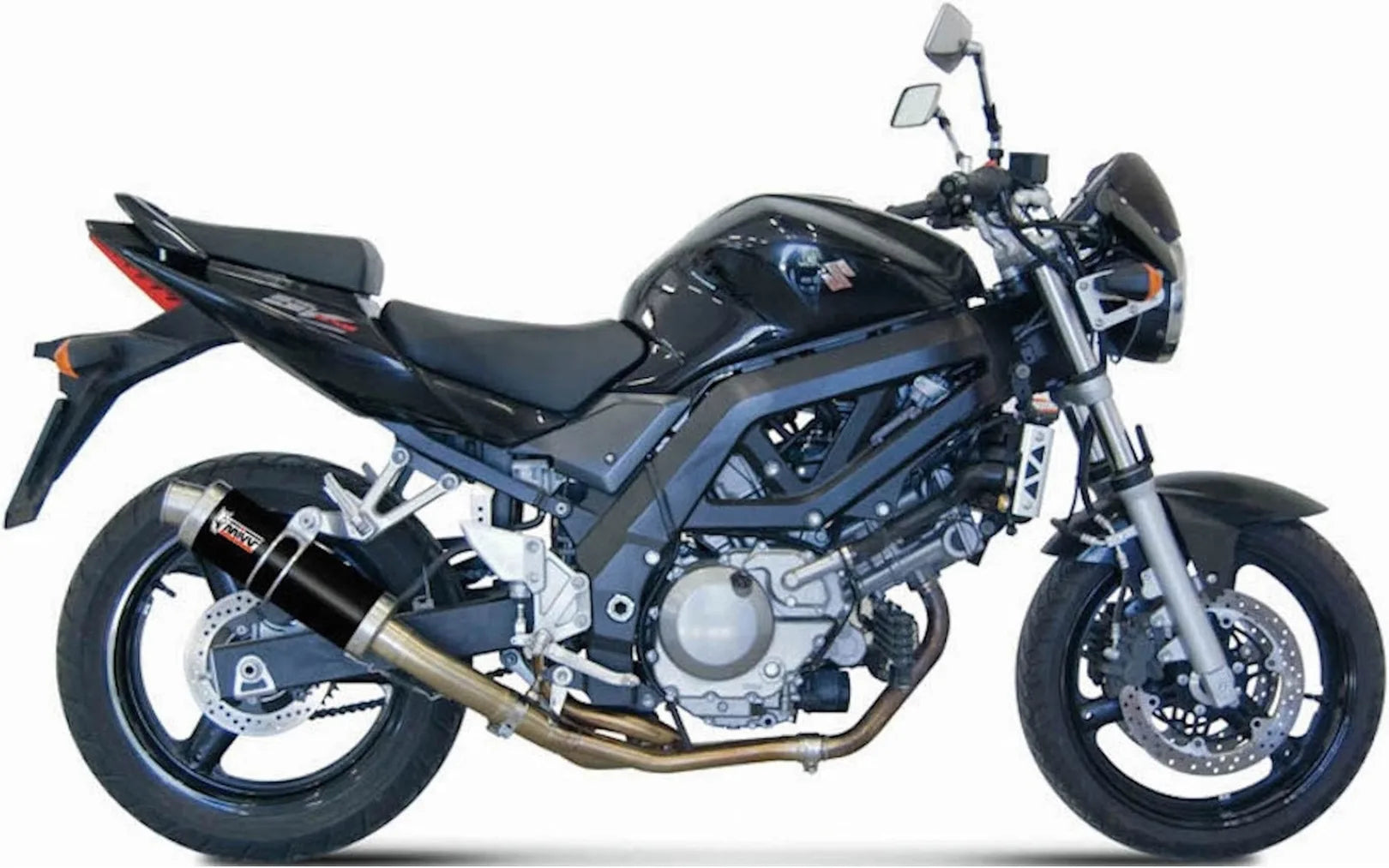 Terminale Di Scarico Catalizzato E Con Omologazione Suono Gp Inox Nero - Mivv Compatibile Con Suzuki Sv 650 (2004-2015)