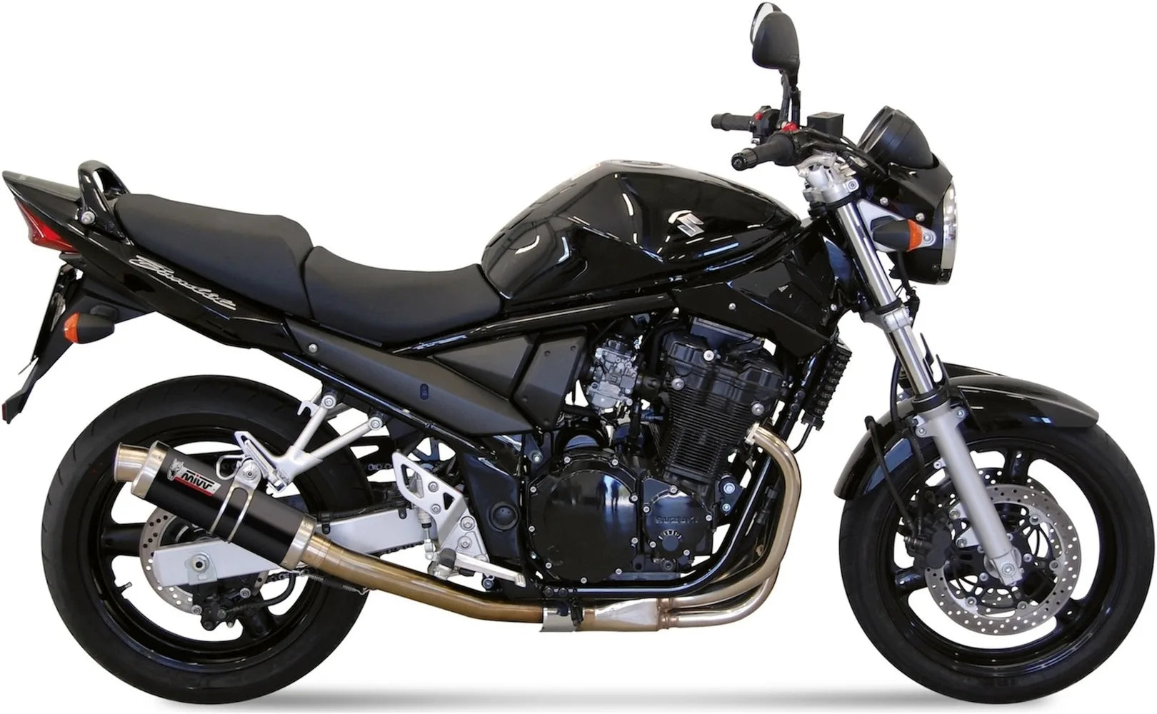 Terminale Di Scarico Con Omologazione Suono Gp Inox Nero - Mivv Compatibile Con Suzuki Gsf 650 Bandit (2005-2006)