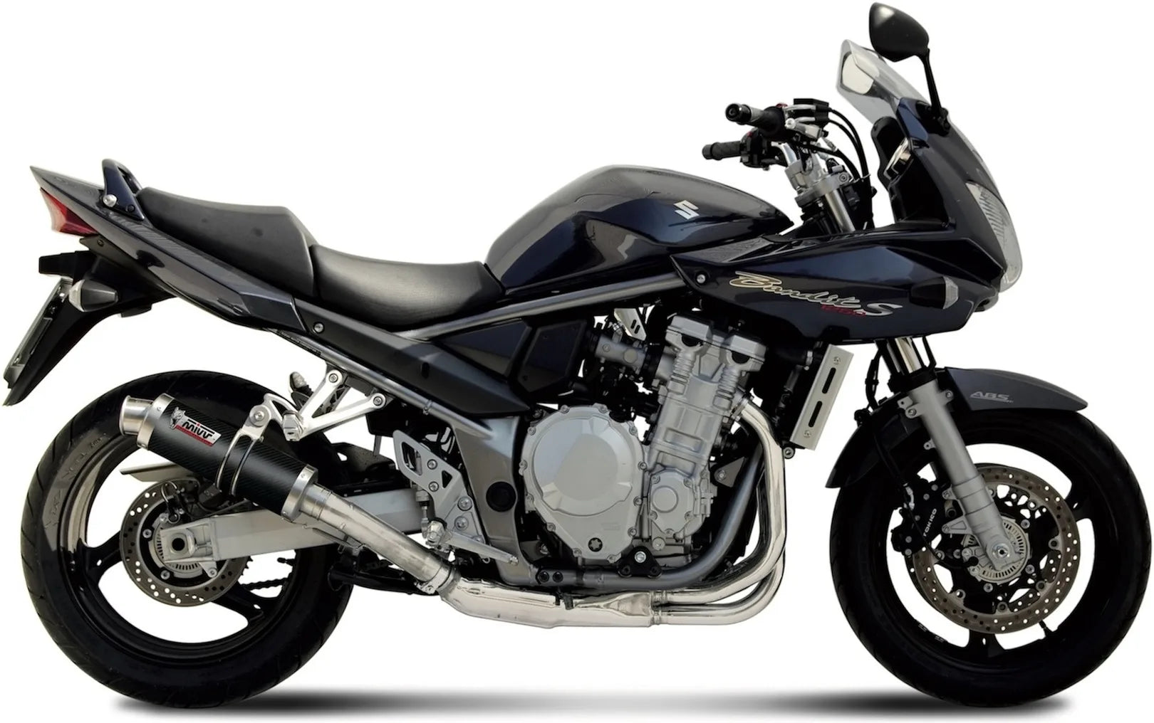 Terminale Di Scarico Con Omologazione Suono Gp Carbonio - Mivv Compatibile Con Suzuki Gsf 1250 Bandit (2007-2016)