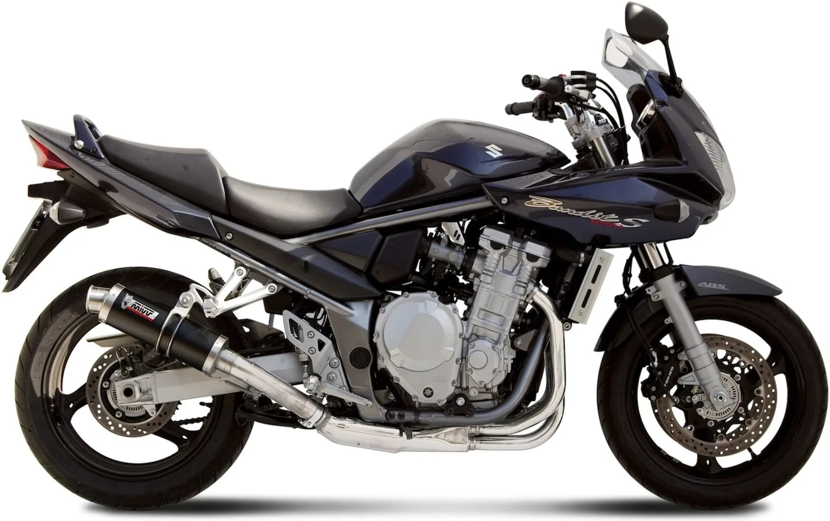 Terminale Di Scarico Con Omologazione Suono Gp Inox Nero - Mivv Compatibile Con Suzuki Gsf 1250 Bandit (2007-2016)